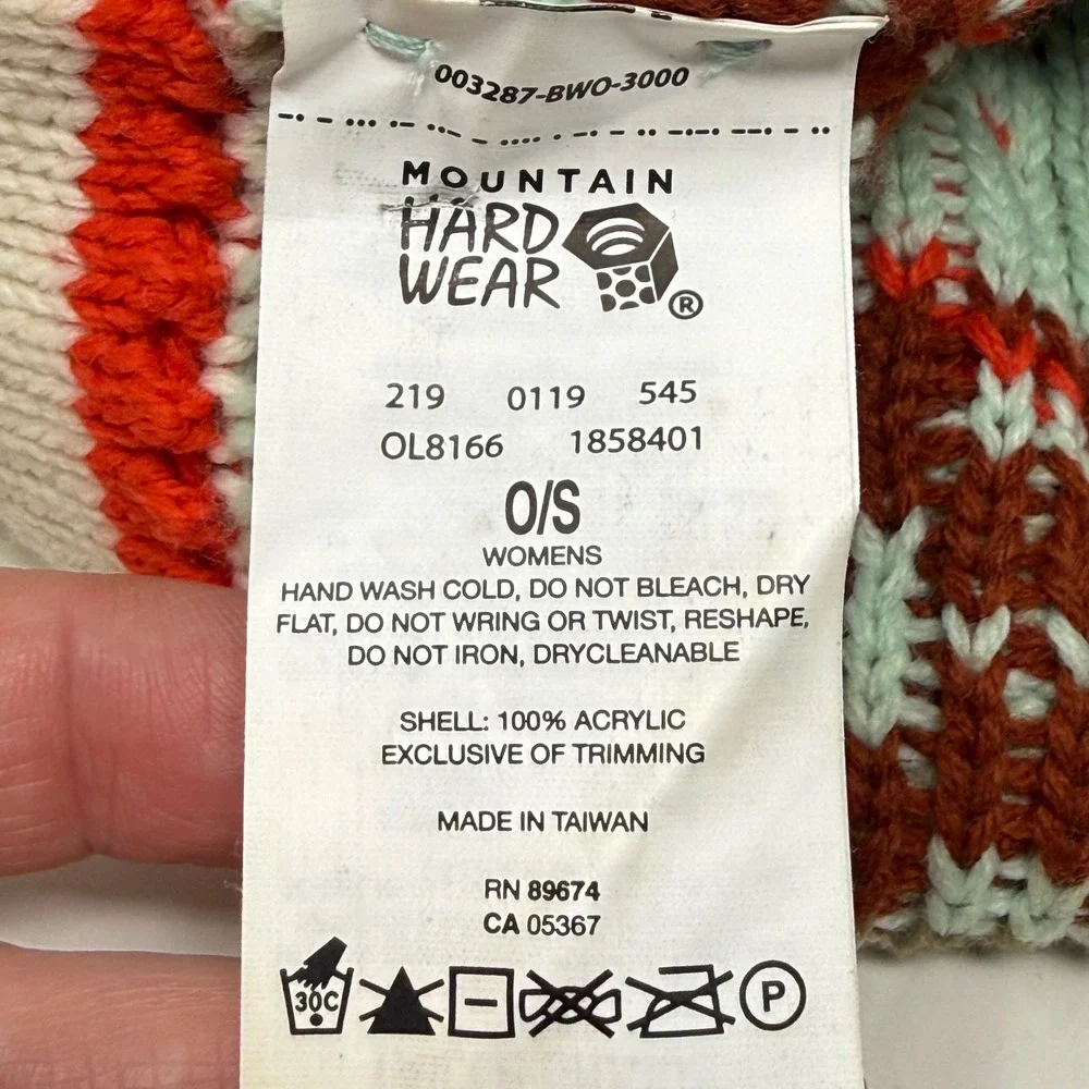 Mountain Hardwear Womens‎ Mountain Graphic Pom Beanie Orange OL8166 One Size